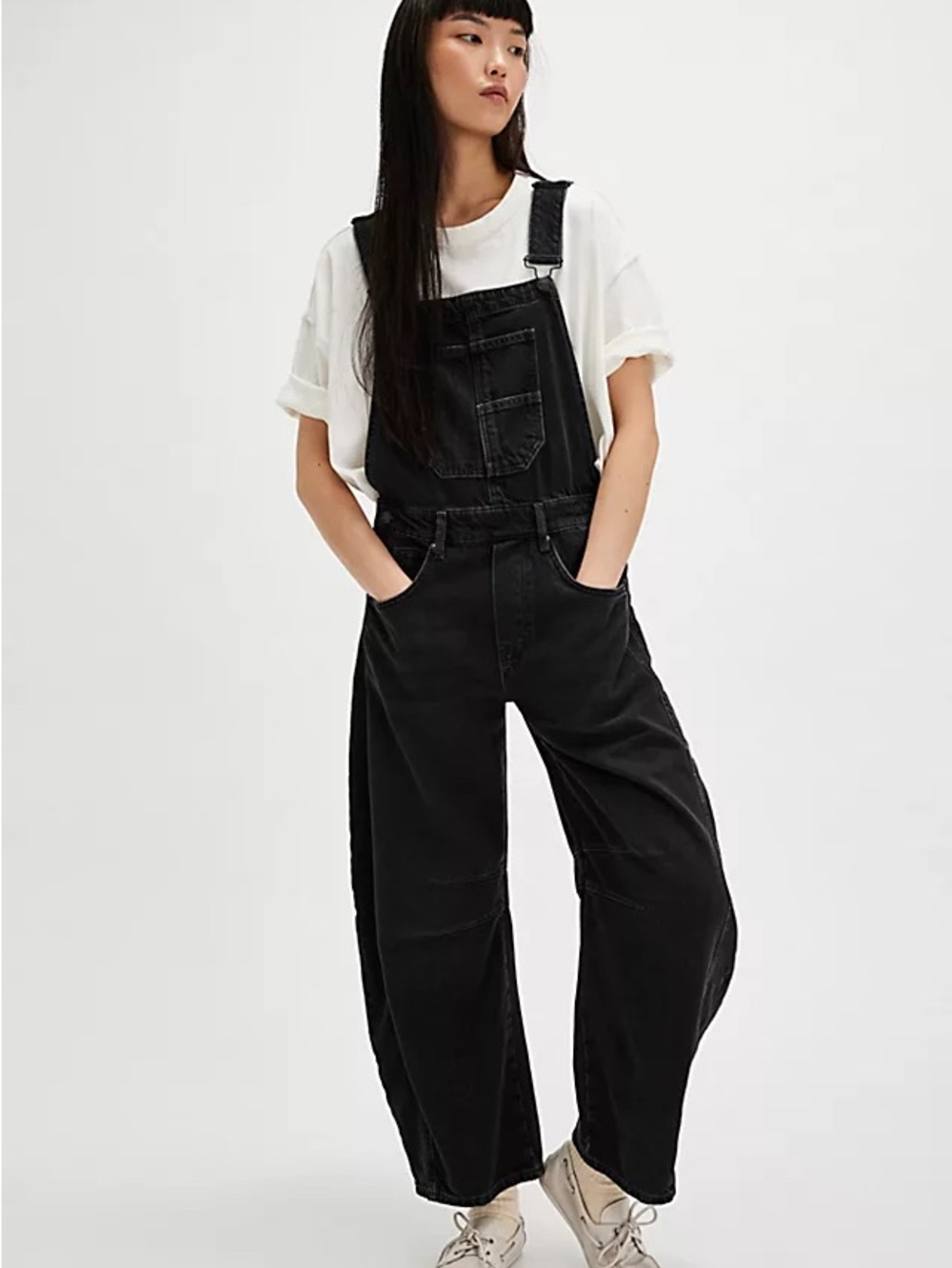 Free people Good Luck Barrel overalls $148